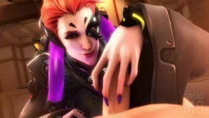 Moira (overwatch) teasing penis