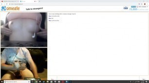 Young teen shows small nice tits on omegle with sound!