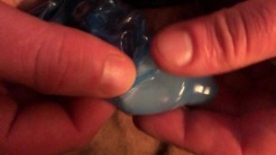 MY COCK MELTING FROZEN CUM AND FAPPING INSIDE CONDOM