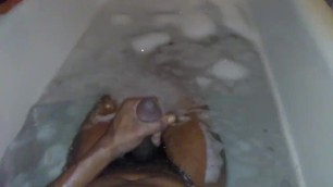 Jerking off in the tub.. Wife fucked up my cumahot