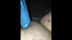 Moaning on friends dildo