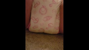 Big Morning Pee in My Pink Littleforbig Nighttime Diapers