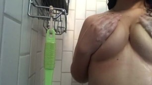 Playing With My Tits in the Shower