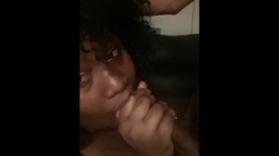 Ebony sucking big dick