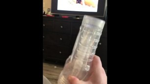 Straight guy fleshlight fun while wife away