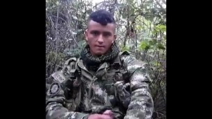 Colombian soldier masturbating in the jungle