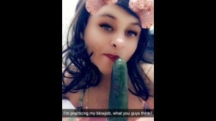 KylieSnooks sucking a cucumber on SC