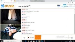 Tettona su omegle non le esce ma sborro lo stesso