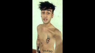 I´m pig" Tattooed twink pisses in swimsuit