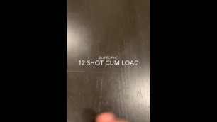 HUGE 12 SHOT CUM LOAD SOLO COCK MASTURBATING