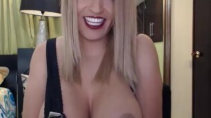 Busty Blonde Shemale Showing Off Her Great Tits