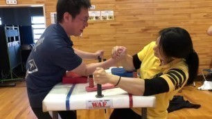 Japanese Female Armwrestler thick forearms