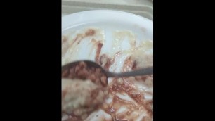 Porridge pussy fucked hard by BBC fork in school canteen