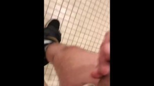 Public restroom jerk and cum