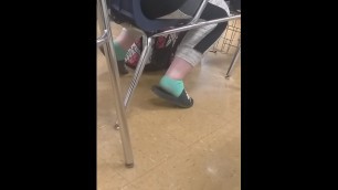Candid classmate feet