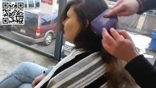 Teacher cutting Hair short