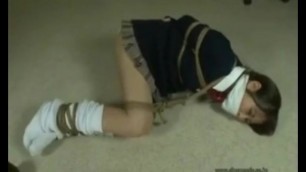 Japanese Schoolgirl Bound Gagged and Struggling