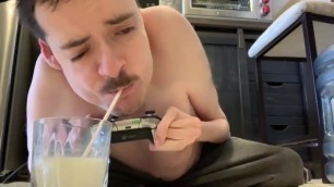 Midget sucking thick juice