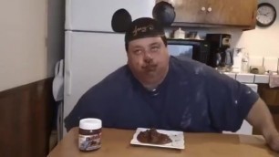 Fat dude eating chocolate like an asscheeks MMMMMMMMMMMMMMMMMMMM OH YEAH