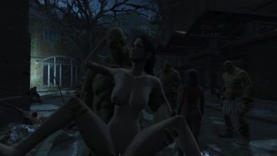 Fallout 4 Sole Survivor and Piper get Fucked by Super Mutants