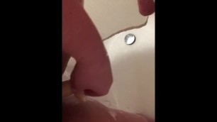 18 year old with big thighs fucks dildo in shower