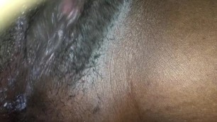 Finger fucking wet creamy pussy