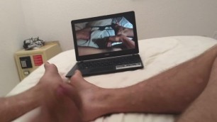 Guy jerks off watching his super sexy girlfriend masturbatine