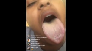 Ebony teen wet mouth tease