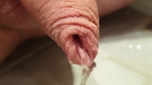 Super close up pissing uncut flaccid soft cock #5