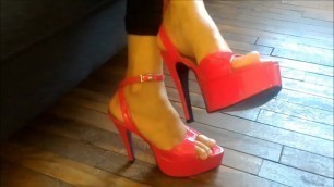Short discovery of my RED stiletto heels - No sex