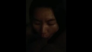 Asian girlfriend sucking