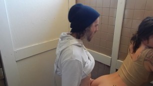 REAL PUBLIC SEX amateur couple in public restroom