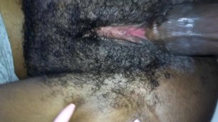 Hairy pussy gets licked and fucked