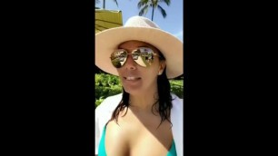 Eva Longoria - Miami Beach Snapchat Video (2017)