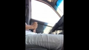 Jerking off to step sister video in the car almost got caught twice