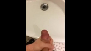 cumshot in sick at work