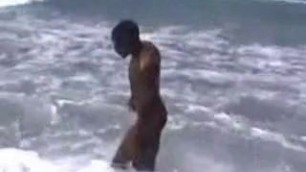 Horsehung Black Guy On The Beach Cute Twinks