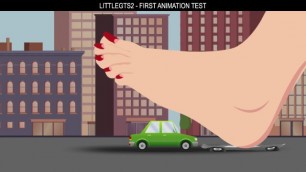 Cars crush giantess animation - (with sound)