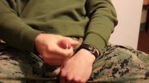 Dirty Talking Marine Wants You to Suck His Juicy Cock in Uniform w/ Cumshot