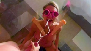 SLIMEWAVE BUKKAKE FACIAL For Sexy Young MILF on Vacation!