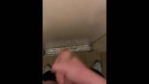 Teen in school bathroom