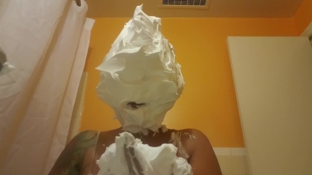 Shaving cream on face. A fun custom I did with real reaction