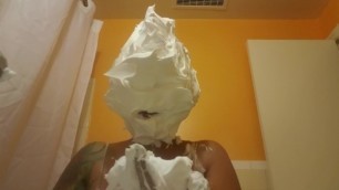 Shaving cream on face. A fun custom I did with real reaction