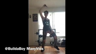 Cute Pre-op trans man plays Just Dance with no pants
