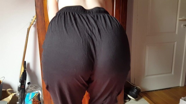 Hot Tattooed and Pierced Goth Girl Booty Showing and Ass Wedgie in PJ Pants
