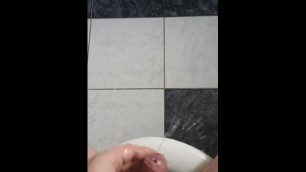 Big and messy pee over the toilet