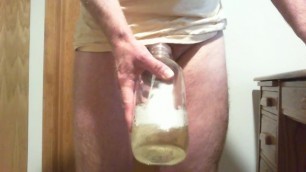 Pissing in bottle - Full bladder