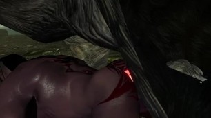 Skyrim dark elf gets fucked by bear