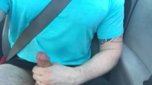 straight cum in car