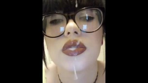 My goth girl mad nasty playing with my cum